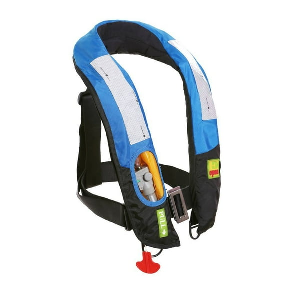 Lifesaving Pro CE Certificated Adult Automatic/Manual Inflatable Life Jacket, Blue