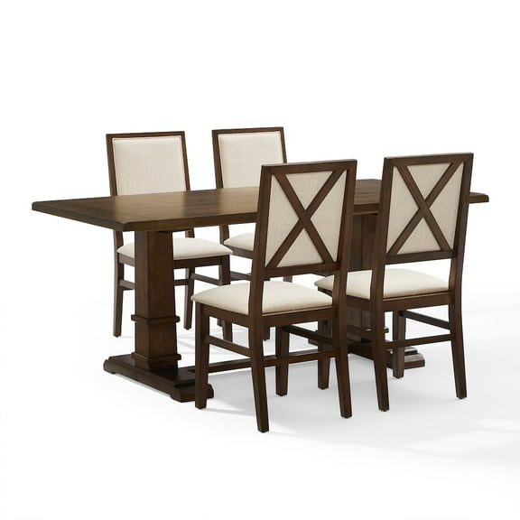 Crosley Furniture Joanna 5-Piece Dining Table Set For 4- Table & 4 Upholstered Back Chairs