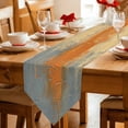 thumbnail image 2 of Burnt Orange Cement Gray Table Runner Linen Burlap Table Runner 72 Inches Long Modern Abstract Art Orange Dresser Scarves for Kitchen Island Coffee Dining Room Party Wedding Holiday Decor 18"x72", 2 of 8