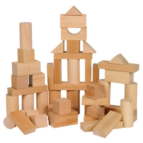 Bricks  Eco  Toy Blocks  Building  Wood  Lot 100pcs Natural Wooden Kids 