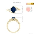 thumbnail image 4 of ANGARA Natural 2 Ct Oval Sapphire Bypass Ring with Trio Diamond Accents in 14K Yellow Gold for Women (Size-9x7mm) | September Birthstone, Anniversary, Jewelry Gift for Women | Natural Sapphire Ring, 4 of 8