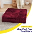 thumbnail image 2 of Almohada de suelo Sweet Home Collection, cuadrada, grande, color rojo burdeos, 2 of 6