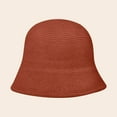 thumbnail image 5 of Womens Knit Buckle Hat Braided Floppy Winter Warm Fisherman Foldable Sun Bowler Hat Red, 5 of 5