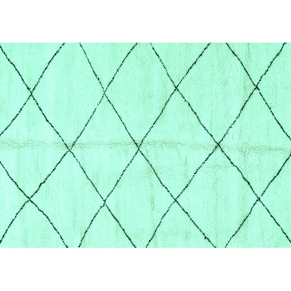 Ahgly Company Indoor Rectangle Solid Turquoise Blue Modern Area Rugs, 6' x 9'