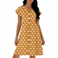 thumbnail image 3 of BUIGTTKLOP Summer Dress for Women Ruffle Sleeve Mini Dress Dotted Casual Flowy Buttton down Sundress with Pockets, 3 of 5