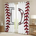 thumbnail image 2 of Homewish Initial D Letter Blackout Curtains Set of 2 (52x84 Each) for Teen, Baseball Sports Lover Window Curtains, Cartoon Ball Print Curtains and Drapes, Blackout Curtains Decor, 2 of 6