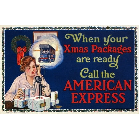 American Express Shipping. /Nadvertisement For American Express Company, December 1915. Poster Print by Granger Collection