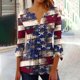 thumbnail image 2 of Blusas de Manga Corta para las Mujeres Impresas 3/4 Manga Cuello Redondo Blusa Casual, Ligero Diario Superior, 2 of 5