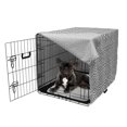 thumbnail image 5 of Crazy Art Dog Crate Cover, Composition of Quirky Squares Going Inwards Optical Illusion, Easy to Use Pet Kennel Cover Small Dogs Puppies Kittens, 7 Sizes, Charcoal Grey and White, by Ambesonne, 5 of 6