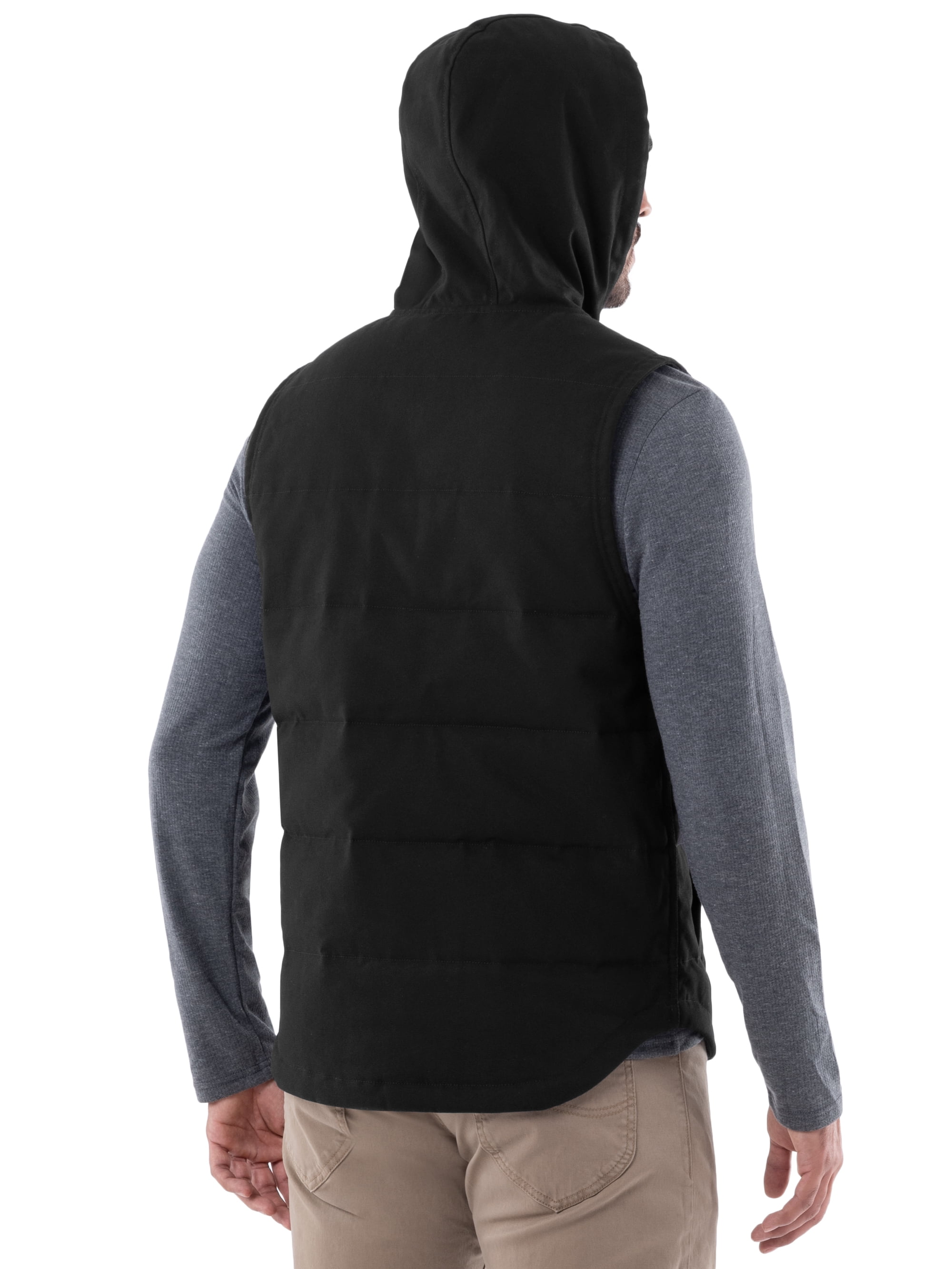 Wrangler Workwear Men's & Big Men's Quilted Lined Duck Vest with Hood, Sizes S-5XL