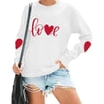 thumbnail image 7 of FDGIU Women's Valentine Pullover Sweatshirt, Cozy Heart Print Long Sleeve Top for Valentine's Day & Comfortable Trendy Style, 7 of 7