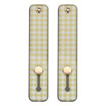 Uxcell 2 Pcs Phone Loop Finger Holder Silicone Phone Strap Grip Holder Black (Yellow Grid)