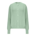 thumbnail image 4 of Sweater Cardigans for Women Soft Knit Coat Crew Neck Button Up Outerwear Long Sleeve Fall Winter Clothes (L, Mint Green), 4 of 7