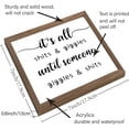 thumbnail image 2 of Letrero de madera maciza para baño con texto "It's All Shits" con capa acrílica, 7 x 7 pulgadas, divertido arte de pared para baño, marco de madera grande para colgar para decoración de baño, 2 of 8