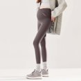 thumbnail image 5 of Soft Maternity Leggings Womens Over The Belly Crossover Yoga Workout Pregnant Stretchy Active Casual Pants (M, Coffee), 5 of 6