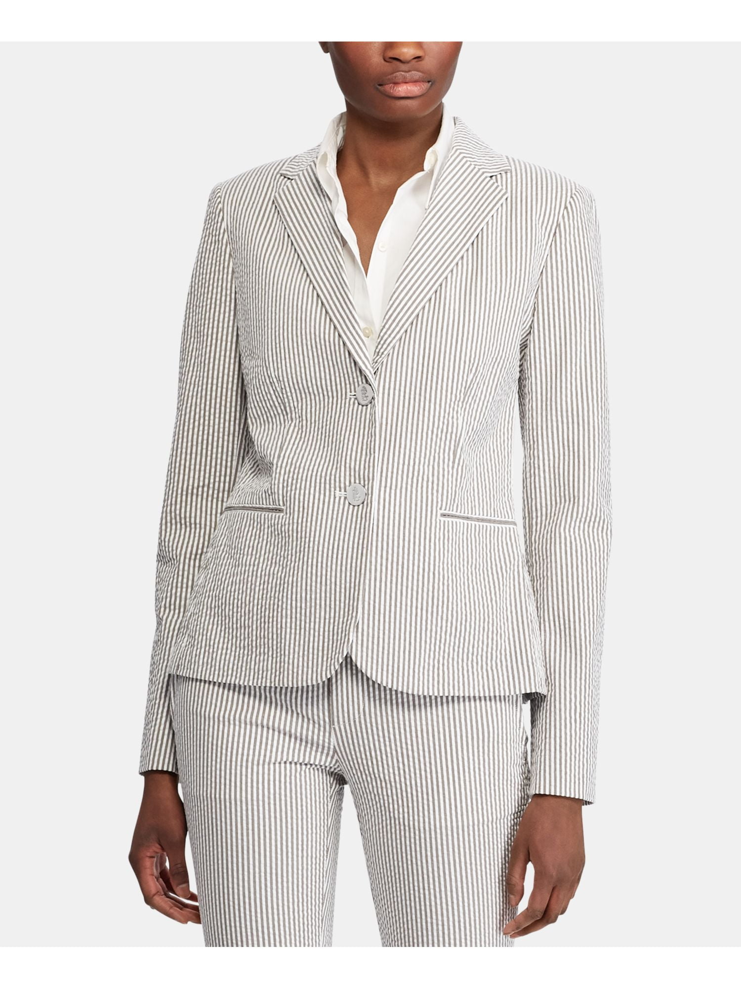 Green Striped Blazer Jacket 