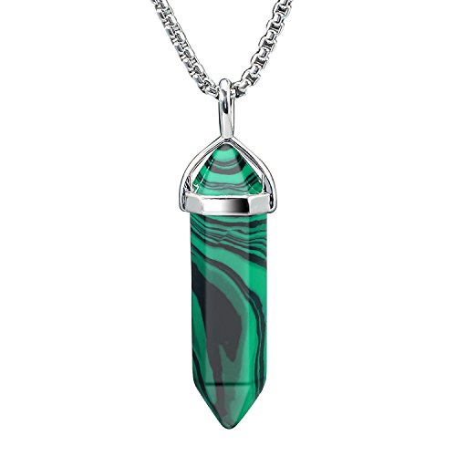 Malachite necklace modern necklace boho necklace malachite jewelry