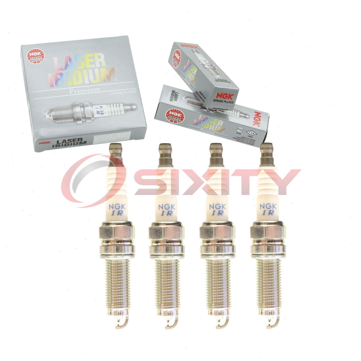 4 pc NGK 95710 Laser Iridium Spark Plugs for 12290-R41-L01 12290R41L010M1 3483 DXU22HCR-D11S Ignition Wire Secondary Fits select: 2012-2015 HONDA CIVIC, 2008-2012 HONDA ACCORD