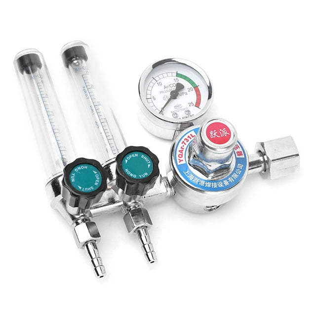 0-25MPa Argon Gases Regulator Shock-proof Pressure Reducer Gauge Double Tube Flowmeter Lightweight Portable Zinc Alloy Manometer