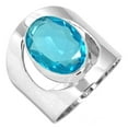 thumbnail image 1 of 925 Silver Ring For Women - Men Blue Quartz Stone Silver Ring Size 10.5 December Birthstone Costume Silver Ring Size 10.5 Gift For Girl Friend On Birthday 925 Gemstone Silver Jewelry, 1 of 5