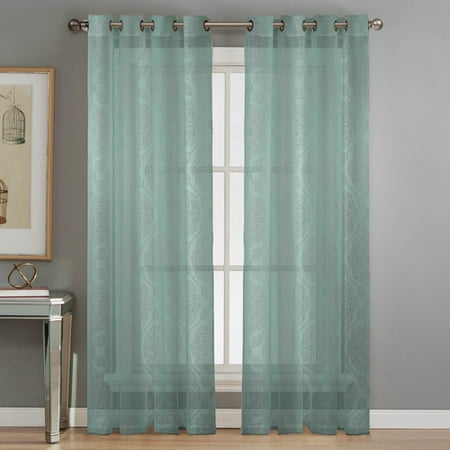 Diamante Burnout Sheer 76 X 84 In Grommet Curtain Panel Pair