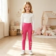 thumbnail image 2 of Tfken Child Soft Comfy Pants School Daily Wear Yoga Leggings For Girls High Waist Pants Stretch Heart Print Kids Classic Clothes Size 5-6 Years Red, 2 of 5