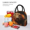 thumbnail image 5 of Xecao Cool Fire Lion Lunch Bag , an insulated, reusable tote bag perfect for adults of all genders, ideal for work, office, picnics and beach trips, 5 of 6