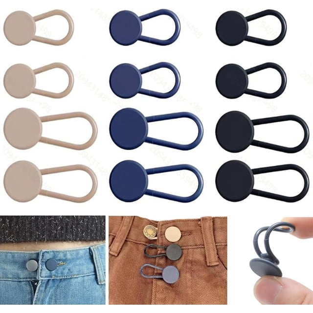 HeeHom 12 Pcs Button Extenders for Jeans, Pants Waistband Expanders, Rubber Waist Extender Buttons for Women and Men, No Sew Jeans Waist Extension 1-1.8 Inches