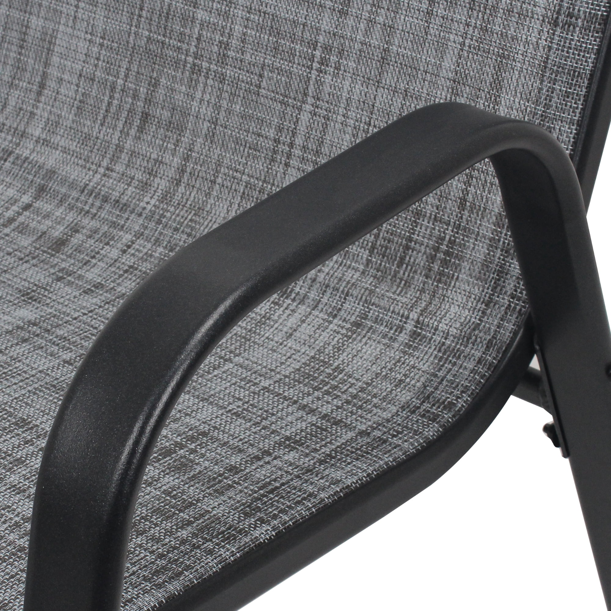 4-Piece Outdoor Dining Chair with Wide Ergonomic Seat, 350 lb Capacity Heavy Duty Metal Frame, Waterproof Teslin Fabric & Rust-Resistant, Ergonomic Lumbar Support for Patio, Gray