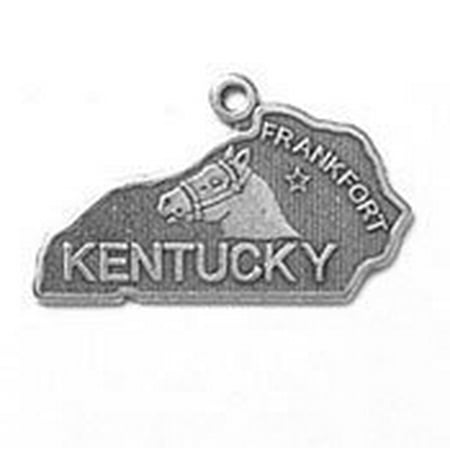 - Sterling Silver Kentucky State Charm with Split Ring
