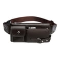 thumbnail image 4 of Bolso de cinturón portátil con bolsillos con cremallera, elegante bolso de hombro para viajar en bicicleta Marrón, 4 of 9