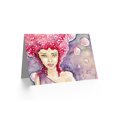 thumbnail image 2 of Watercolour Woman Bubbles Red Hair Greetings Card Plus Envelope Blank inside, 2 of 3