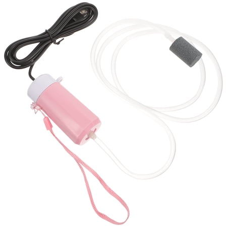 NICEXMAS USB Aquarium Oxygen Pump in Pink for Fish Tank Use with Lightweight Portable Build