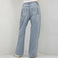 thumbnail image 4 of Jeans For Women Baggy Loose Wide Leg Bootcut Casual Lightweight Comfortable Jeans Blue M, 4 of 5
