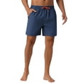 thumbnail image 5 of INSPIRAR CHIC Pantalones Cortos de Playa para Hombre de Verano con Cintura Elástica y Cordón, Forro de Malla, 28 Azul Oscuro, 5 of 5