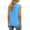 thumbnail image 3 of Kukoosong Women's Button Down Shirts Lapel Sleeveless Work Blouses Collared Tank Tops, 3 of 7