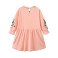 thumbnail image 4 of NAISIBABY Girls Casual Dress, Embroidery Floral Solid Color Long Sleeve Cotton Ruffled Dress Pink 3-4T, 4 of 4