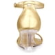 thumbnail image 4 of Sandalias de tacón transparente con cuña baja y correa en el tobillo para mujer, dorado, EE. UU. 11, 4 of 6