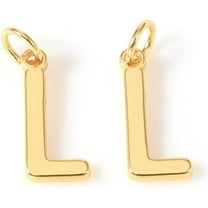 10 Pcs Real 18K Gold Plated Brass Letter Charms Pendants Jewel with Jump Rings Letter.L Pendants Jewel for Women Jewelry DIY Necklace Bracelet Craft Making L: 10x4.5x1mm Hole: 2.5mm