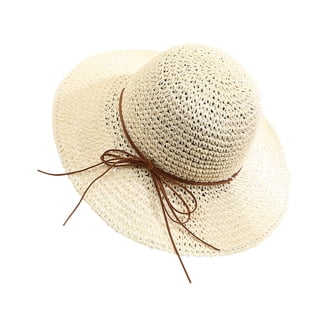 Comhats Womens Summer Packable Floppy Straw Sun Hat, Wide 