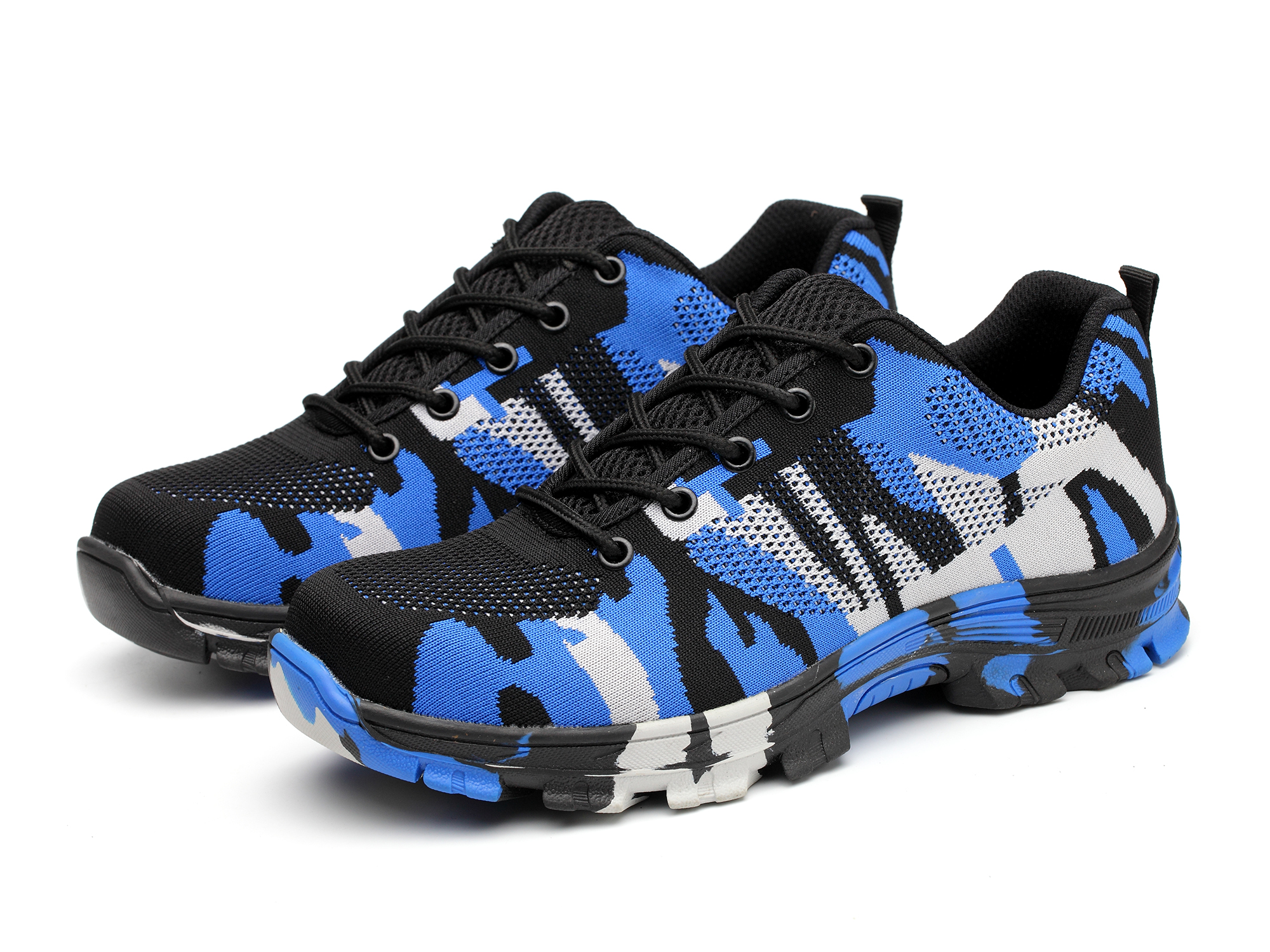 Tanleewa Mens Steel Toe Work Shoes Breathable Slip Resistant Footwear Anti Pierce Industrial and Construction Shoes Camouflage Safety Sneakers, Men's,