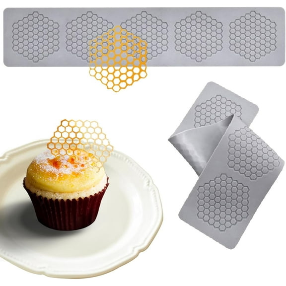 Honeycomb Molds Silicone Tuile Fondant Molds with Hollow 3D Beehive Candy Lace Silicone Mold