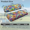 thumbnail image 3 of FUIALDOLG Univesal Golf Cart Seat Protector Set for Club Car Precedent Seats Rainbow Hippie Floral Print Washable Golf Cart Bench Seat Covers for Women Men Easy to Install, 3 of 8