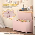 thumbnail image 3 of PAPROOS Toy Box for Boys Girls, Wooden Kids Toy Chest with Storage Bench and Safety Hinged Lid, Modern Toy Storage Organizer for Living Room, Bedroom, Toddler Room, Pink, 3 of 11