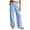 QA111_Sky Blue, variant on Women's Low Rise Cotton Linen Pants Casual Dressy Wide Leg Tie Pants Solid Color Boho Slacks with Pockets Black XL