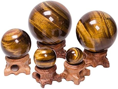 1pc 40mm ~ 50mm Natural Tiger Eye Crystal Quartz Gemstone Sphere Ball