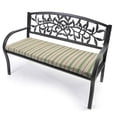 thumbnail image 3 of Jordan Manufacturing 48" x 18" Gallan Cedar Grey Stripe Rectangular Outdoor Settee Swing Bench Cushion with Ties, 3 of 12