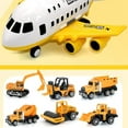 thumbnail image 4 of Airplane Passenger Airplane Carrier Children's Air Cargo Toy with 6 Vehicles for Yellow_6 Construction Vehicles, 4 of 6