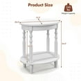 thumbnail image 3 of Gymax 2-Tier End Table Oval Compact Sofa Side Nightstand w/ Storage Shelf White, 3 of 9