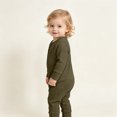 thumbnail image 6 of Jalioing Infant Baby Long Sleeve Romper Solid Color Jumpsuit Comfy Cute Cotton Bodysuit Fall Winter Outfits 0-24 Months, 6 of 8